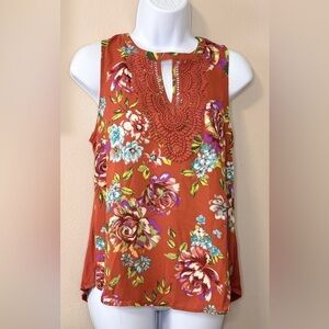 Daniel Rainn Keyhole Sleeveless Blouse